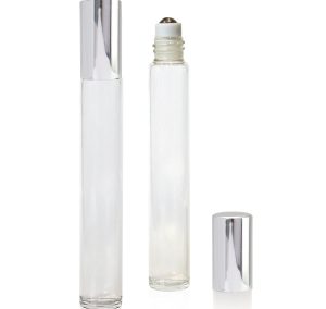 ASSORTED ROLL-ON GLASS BOTTLE WITH COLOURED GEMS CAP / 10 ML
